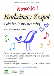 Zapisy na zajęcia do Rodzinnego Zespołu Wokalno-Instrumentalnego